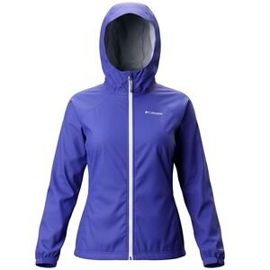 Columbia Women's Purple Hooded Lightweight Rain Jacket Size XL